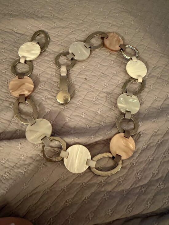 Suzi Roher Womens Silver Tone Discs Bohemian Circle-link Waist Belt OS Vintage main image 16